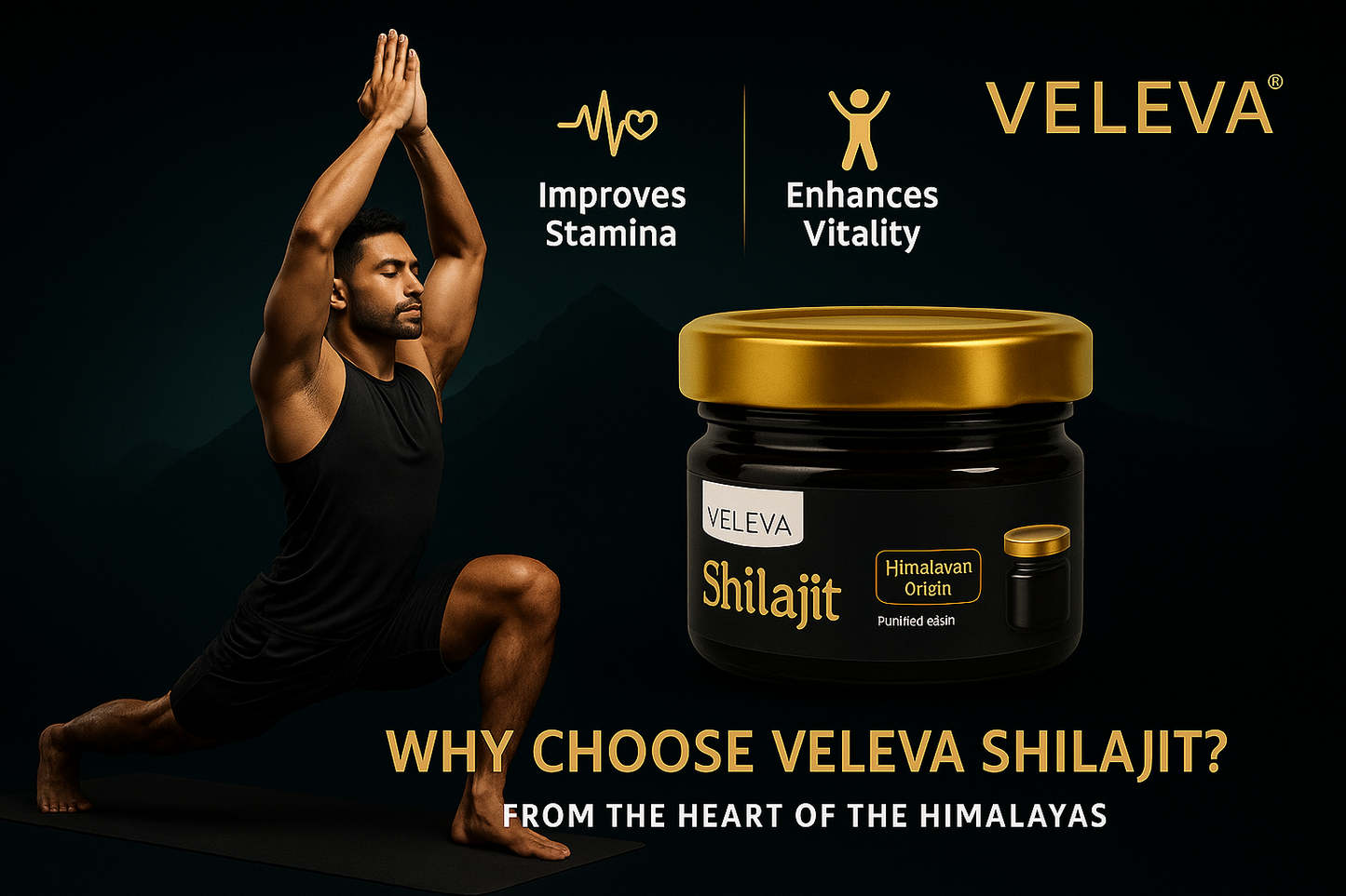 🌿 Veleva 100% Pure Shilajit 50gm – Ayurvedic Powerhouse 🌿 | Muscle 💪 Mind 🧠 Recovery ♻️
