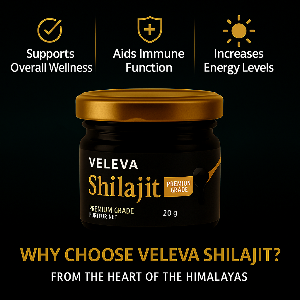 🌿 Veleva Shilajit 20g – 100% Pure Himalayan Extract | Energy ⚡ Stamina 💥 Vitality 🌄