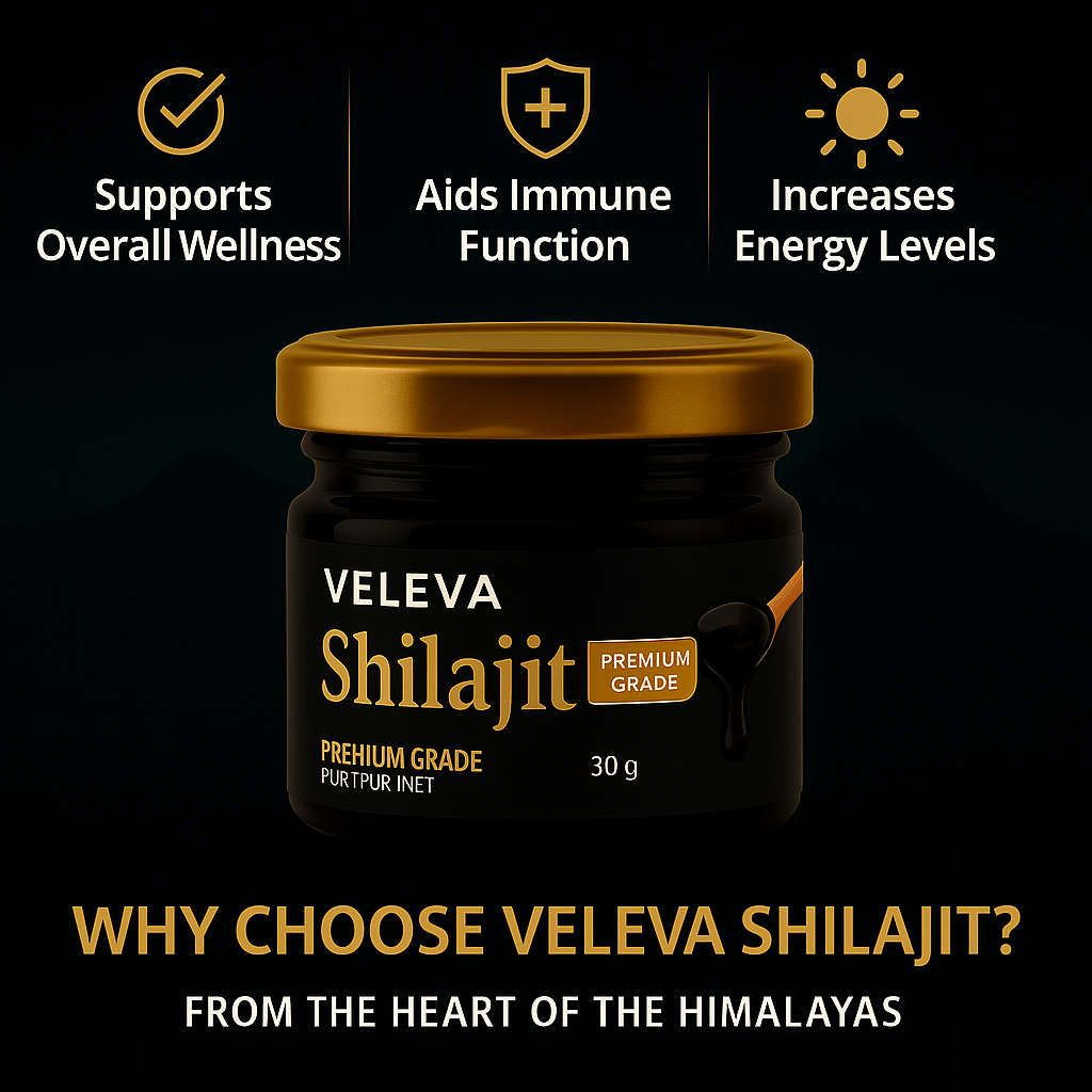 🌿 Veleva Shilajit 20g – 100% Pure Himalayan Extract | Energy ⚡ Stamina 💥 Vitality 🌄