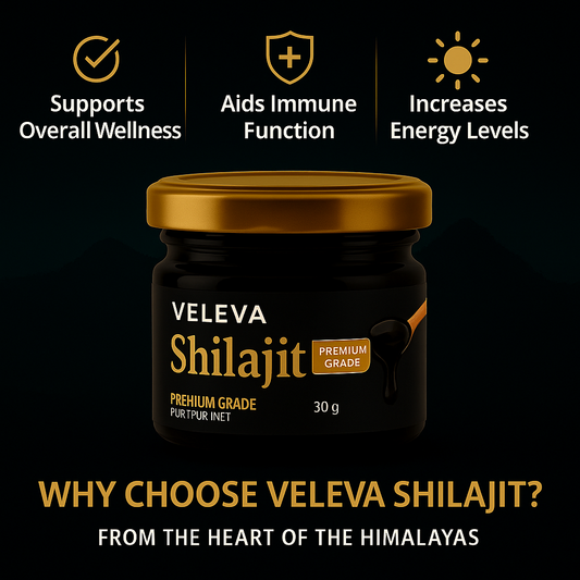 🌟 Veleva 100% Pure Shilajit 30gm – Muscle 💪 Mind 🧠 & Wellness 🌿 Support | Natural Extract 🏔️