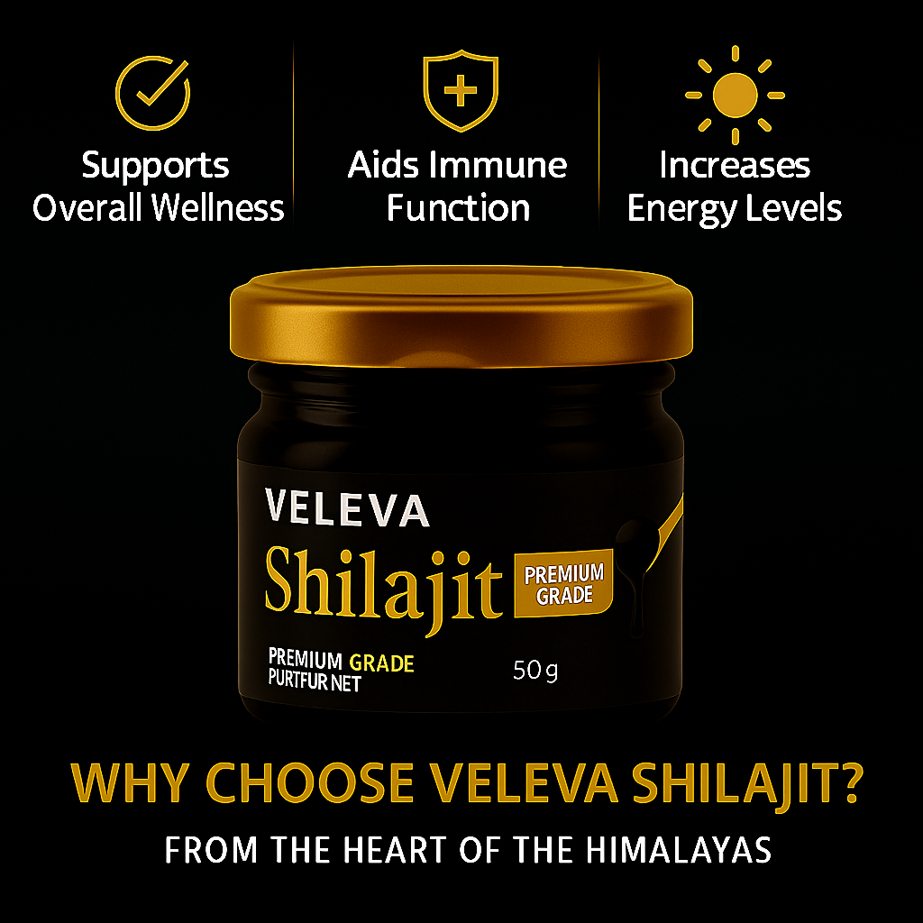 🌿 Veleva 100% Pure Shilajit 50gm – Ayurvedic Powerhouse 🌿 | Muscle 💪 Mind 🧠 Recovery ♻️
