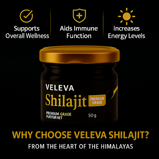 🌿 Veleva 100% Pure Shilajit 50gm – Ayurvedic Powerhouse 🌿 | Muscle 💪 Mind 🧠 Recovery ♻️